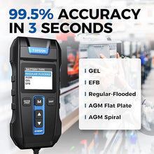 Load image into Gallery viewer, Car Battery Tester 12V 24V 100-2000CCA Lead-Acid Battery, TOPDON BT300P Alternator Tester, Load Tester, with Built-in Printer, Spark Free Metal Clamps, Automatic Reverse Polarity Protection
