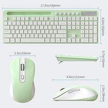 Load image into Gallery viewer, Wireless Keyboard and Mouse Combo, MARVO 2.4G Ergonomic Wireless Computer Keyboard with Phone Tablet Holder, Silent Mouse with 6 Button, Compatible with MacBook, Windows (Green)
