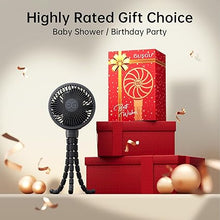 Load image into Gallery viewer, GUSGU Stroller Fan Clip on for Baby, Flexible Tripod &amp; Rechargeable Battery, Small Personal Fan, Mini Portable Fan for Travel, Handheld, Car (Black)
