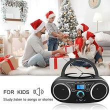 Load image into Gallery viewer, Portable Radio CD Player Boombox with Bluetooth &amp; FM Radio, USB Port, AUX Input, Headphone Jack,Compact CD Player Radio Stereo System,CD-R/CD-RW/MP3 CDs Playback(WTB-771)
