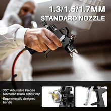 Load image into Gallery viewer, LVLP Air Spray Gun Premium Kit with 1.3/1.5/1.7mm Nozzle &amp; Air Regulator,Automotive Paint Gun Sprayer,Car Paint Gun Sprayer,Air Paint Sprayer Gun for Cars &amp; House DIY Painting(Black)
