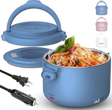 Load image into Gallery viewer, Aotto Electric Lunch Box, 32 oz Portable Food Warmer Heater, Lunch Warmer Portable for Work/Office/Car/Travel 12V/24V/110V 3-in-1, Warming Soup &amp; Meal, Spill-Free, Men &amp; Women&#39;s Gifts, Blue
