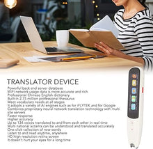 Load image into Gallery viewer, Language Translator Pen, 134 Languages Portable Translation Scanning Pen, LCD Touchscreen, Offline Scanning OCR Digital Translation Pen Scanner for Learning Business Travel
