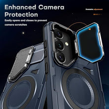 Load image into Gallery viewer, for Samsung Galaxy S25 Case with Screen Protector 6.2-Inch,[Compatible with Magsafe][Adjustable Camera Cover Stand] Military-Grade Protection Shockproof Protective Magnetic Case-Blue
