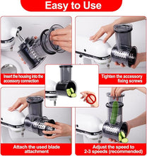 Load image into Gallery viewer, Slicer &amp; Shredder Grater Attachment Compatible with KitchenAid Stand Mixer, 5 Blades Cheese Grater Attachment
