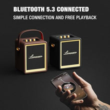 Load image into Gallery viewer, Action Wooden Portable Speaker with Handle Small Portable Bluetooth Speakers with 5000mAh Battery Speakers Bluetooth Wireless for Indoor Outdoor Campaign-Black
