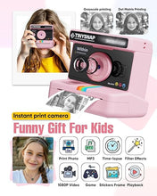 Load image into Gallery viewer, Instant Print Camera for Kids,2.4 Inch Screen Kids Instant Cameras, Christmas Birthday Gifts for Girls Age 3-12, Portable Toddler Toy for 3 4 5 6 7 8 9 10 Year Old Girls Boys (Pink)
