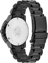 Load image into Gallery viewer, Citizen Men's Eco-Drive Weekender Nighthawk Chronograph Watch in Black IP Stainless Steel, Black Dial (Model: CA0295-58E)
