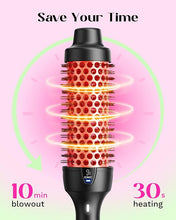 Load image into Gallery viewer, Wavytalk Thermal Brush for Blowout Look, 1 1/2 Inch Ionic Heated Round Brush Makes Hair Smoother, Dual Voltage Thermal Round Brush Get Natural Curls, Easy to Use, 30S Fast Heating
