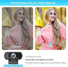 Load image into Gallery viewer, Full HD 1080P Webcam with Privacy Shutter and Tripod, Pro Streaming Web Camera with Microphone, Widescreen USB Computer Camera for Laptop Desktop
