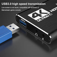 Load image into Gallery viewer, 4K HDMI Capture Card for Streaming, Full HD 1080P 60FPS Capture USB 3.0 Audio Video Capture Card,for Switch/PS4/PS5/Xbox, Plug and Play, Works on Laptop, PC, Mac
