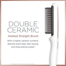 Load image into Gallery viewer, Conair Double Ceramic Straightening Brush, Heated Hair Straightening Brush for Smooth Shiny Hair, V-Shaped Heat Bristles for Closer Contact with Hair
