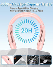 Load image into Gallery viewer, Neck Air Conditioner, 5000mAh Portable Neck Fan with Semiconductor Cooling Airflow Bladeless USB Rechargeable 3 Speed Personal Fan
