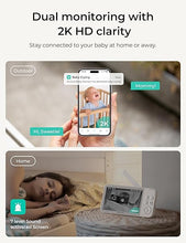 Load image into Gallery viewer, VistaView Smart WiFi Baby Monitor - 5” 1080P Split Screen &amp; 2K Camera App Control, Cry &amp; Motion Alerts, HD Night Vision, 5000mAh Battery, 2-Way Talk, Multi-User, Triple Security, 1279ft Range
