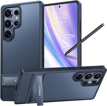 Load image into Gallery viewer, TORRAS Shockproof Stand for Samsung Galaxy S25 Ultra Case, Built-in Kickstand, Military-Grade Protection, Slim &amp; Translucent, Marsclimber Series, Frosted Black
