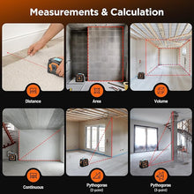 Load image into Gallery viewer, Laser Tape Measure 197Ft Laser Measurement &amp; 16Ft Manual Measuring Digital Tape Measure Support to Pythagorean Mode, Area, Volume, Ft/Ft+in/in/M Unit Distance Meter for Woodworker Tool
