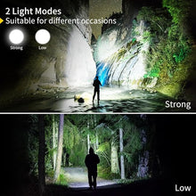 Load image into Gallery viewer, Super Bright Flashlight 800,000LM 6800mAh Handheld Spotlight,50H Long Lasting Rechargeable Spotlight IP67 Waterproof Bright Flashlight Lightweight for Camping Hiking Boating(Aluminium head ring)
