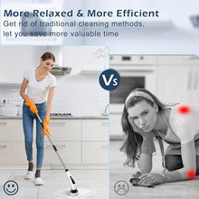 Load image into Gallery viewer, Electric Spin Scrubber, Cordless Cleaning Brush Scrubber for Home, 400RPM/Mins-8 Replaceable Brush Heads-90Mins Work Time, 3 Adjustable Size, 2 Speeds for Bathroom Shower Bathtub Glass Car
