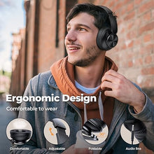 Load image into Gallery viewer, V8 Wireless Bluetooth Headphones Over Ear, 80 Hours Playtime Wireless Headphones with Deep Bass,Lightweight Foldable Headphones Built-in Mic,HiFi Stereo Sound for Travel Work Laptop PC Cellphone
