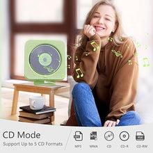 Load image into Gallery viewer, Portable CD Player with Bluetooth Desktop CD Player for Home CD Music Players with Remote Control,Timer,Built-in Dual Speakers with LED Display Home Audio Boombox FM Radio (Green)
