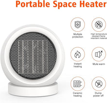 Load image into Gallery viewer, Desk Heater,600W Energy Efficient Desktop Heater for Indoor Use,Safe and Quiet for Bedroom Home Office Use(White)
