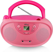 Load image into Gallery viewer, hPlay Gummy GC04 Portable CD Player Boombox with AM FM Digital Tunning Stereo Radio Kids CD Player LCD Display, Aux-Port Supported AC or Battery Powered - Pastel Pink
