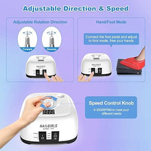 Load image into Gallery viewer, NAILGIRLS Nail Drill, Professional 35000RPM Electric Nail File Corded Electric Nail Drill Machine with Foot Pedal, Nail Grinder Nail Dremel for Remove Acrylic Nails Gel Polish Manicure Salon Home Use

