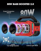 Load image into Gallery viewer, Speakers Bluetooth Wireless: 80W(Peak) Loud Speaker with Bass, 20H Playtime, IPX6 Waterproof, Large Jobsite Speakers for Work, Outdoor, Workshop, Garage, Portable Speaker with TWS (Red)
