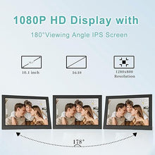 Load image into Gallery viewer, Frameo Digital Picture Frame WiFi -10.1 Inch Digital Photo Frame with 32GB Storage,1280x800 HD IPS LCD Touch Screen,Electronic Picture Frame?Auto-Rotate?Slideshow Share Videos Photos Remotely Via App
