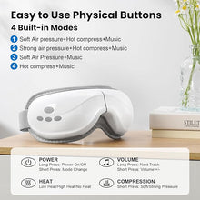 Load image into Gallery viewer, TOLOCO Eye Massager with Heat, Heated Eye Mask with Bluetooth Music for Migraines, Face Massager for Relax and Improve Sleep, Reduce Eye Strain, Relaxation Gifts for Women/Men, Birthday, Wedding Gifts
