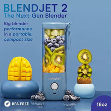 Load image into Gallery viewer, BlendJet Portable Blender for Smoothies &amp; Shakes - 16oz BlendJet 2 Cordless Personal &amp; Small Blender, USB-C Rechargeable &amp; Self Cleaning - Quiet Mini Travel Blender with Stainless Steel Blade (Cloud)…
