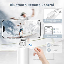 Load image into Gallery viewer, ATUMTEK 63&quot; Phone Tripod, Extendable Selfie Stick Tripod with Bluetooth Remote, All-in-One Aluminum Phone Tripod Stand with Cold Shoe Mount for GoPro, 4&quot;-7&quot; iPhone and Android Smartphones, White
