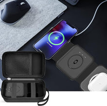Load image into Gallery viewer, Travel Case for UCOMX for Nano/for Iseyyox/for LISEN/for RTOPS 3 in 1 Wireless Charger, Foldable Magnetic Charging Station Storage Holder Bag for Fast Charge Pad Cable and Adapter -Box Only (Black)
