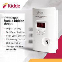 Load image into Gallery viewer, Kidde Carbon Monoxide Detector, Plug In Wall with 9-Volt Battery Backup, Digital LED Display
