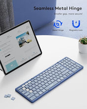 Load image into Gallery viewer, Samsers Foldable Bluetooth Keyboard with Numeric Keypad, Full-Size Wireless Folding Keyboard with PU Leather, Portable Travel Keyboard for iOS Android Windows Mac OS, Support 3 Device(BT5.1 x 3) Blue
