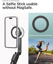 Load image into Gallery viewer, Spigen MagSafe Selfie Stick Tripod Stand (MagFit) with Bluetooth Remote Control Shutter 47" Extendable Compatible with MagSafe iPhone 16 15 14 13 12 Pro Max Mini &amp; Android Phones - Black
