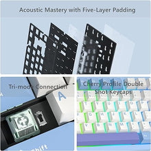Load image into Gallery viewer, Womier SK75 75% Keyboard with Full Aluminum Wireless Mechanical Gaming Keyboard, VIA Custom Keyboard, Pre-lubed POM Switches RGB Creamy Gaming Keyboard, 3-Modes Gasket Hot Swappable Keyboard, Blue
