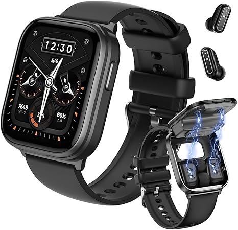 Smart Watch with Earbuds, 2 in 1 Smartwatch for Men and Women, 1.85