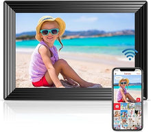 Load image into Gallery viewer, Frameo 10.1&quot; WiFi Digital Picture Frame, Smart Digital Photo Frame with 16GB Storage, 1280x800 IPS HD Touch Screen, Auto-Rotate, Easy Setup to Share Photos or Videos Remotely via App from Anywhere
