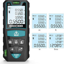 Load image into Gallery viewer, Laser Measure,RockSeed 328 Feet Digital Laser Distance Meter with 2 Bubble Levels,M/in/Ft Unit Switching Backlit LCD and Pythagorean Mode, Measure Distance, Area and Volume (328 Feet)
