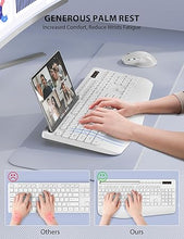 Load image into Gallery viewer, Wireless Keyboard and Mouse Combo - Full-Sized Ergonomic Keyboard with Wrist Rest, Phone Holder, Sleep Mode, Silent 2.4GHz Cordless Keyboard Mouse Combo for Computer, Laptop, PC, Mac, Windows,White
