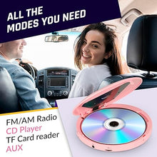 Load image into Gallery viewer, KLIM Discman Portable CD Player with a Built-in Battery - New 2024 - Ideal Car CD Player with Earphones - Compatible CD-R CD-RW MP3 Compact Mini CD Players Personal CD Walkman - Pink
