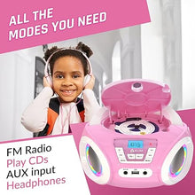 Load image into Gallery viewer, KLIM Candy Kids Portable CD Player for Kids - New Version 2024 - FM Radio - Batteries Included - CD Boombox for Kids - Cute Pink Radio cd Player with Speakers for Kids and Toddlers - Pink
