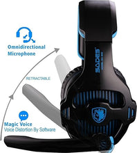 Load image into Gallery viewer, SADES SA810 Gaming Headset Headphone 3.5mm Over-Ear with Mic Volume Control for PC/XboxOne/PS4
