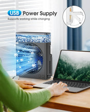 Load image into Gallery viewer, Misting Fan Portable, 8000mAh 8-Inch Rechargeable Battery Operated Fan with 600mL Water Tank, Cooling Desk Misting Fans for Outside, Perfect Quite Mist Water Spray Fans for Home Office Camping Patio
