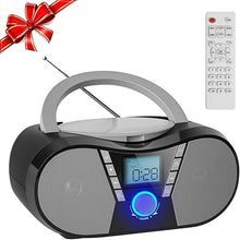 Load image into Gallery viewer, Gueray CD Player Boombox with Bluetooth Boombox FM Radio USB Port Portable CD Player Stereo Sound Speaker MP3 Playback AUX Input Headphone Jack LCD Display
