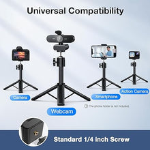 Load image into Gallery viewer, EMEET NOVA 4K Webcam with Tripod - 4K UHD, PDAF Autofocus, Adjustable Heights with 360° Swivel Head, 2 Noise-Cancelling Mics, USB Plug&amp;Play, Privacy Cover, Ideal for Online Meetings&amp;Live Streaming
