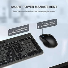 Load image into Gallery viewer, Wireless Keyboard and Mouse Combo, 2.4Ghz Silent Wireless Computer Keyboard with Phone Tablet Holder, 3 DPI Adjustable Ergonomic Mouse, Compatible with Mac Windows (Gray &amp; Black)
