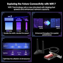 Load image into Gallery viewer, WAVLINK WiFi 7 BE8800 PCIe WiFi Card for Desktop PC, Bluetooth 5.4, 8800Mbps, 2024 Tri-Band BE200 Wireless Adapter with, MU-MIMO, WPA3, for Windows 11/10(64bit), Only Supports Intel Motherboard
