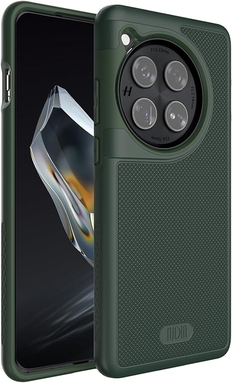 TUDIA MergeGrip Phone Case for OnePlus 12 5G 2024 - Military Grade, Drop Tested, Dual Layer, Shockproof, Anti-Slip, Heavy Duty & Protector Cover Protective Phone Case - Pine Green